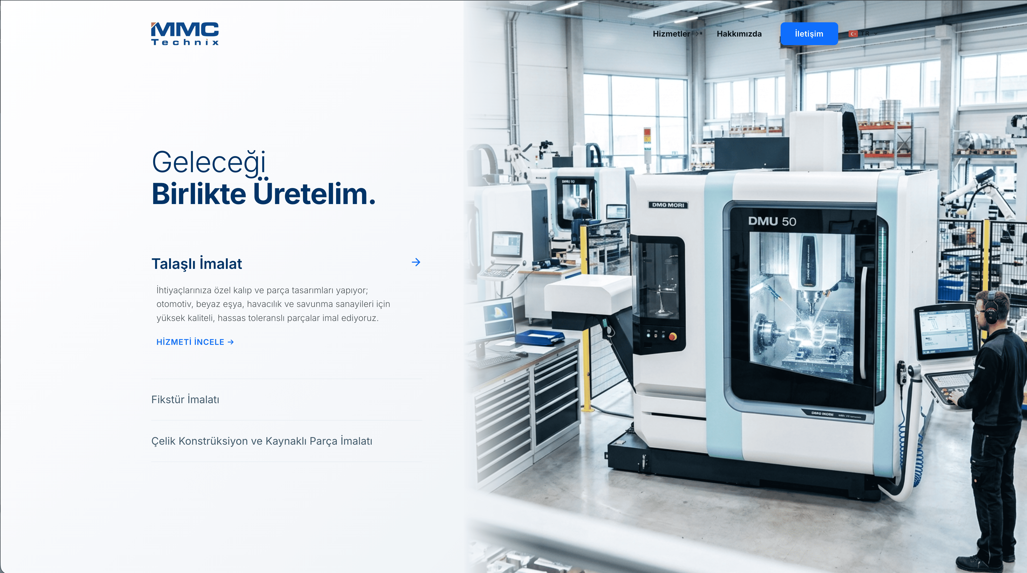 MMC Technix - Hassas Talaşlı İmalat & Fikstür Çözümleri - Kurumsal Web Sitesi sektöründe Vodesoft Yazılım Projesi